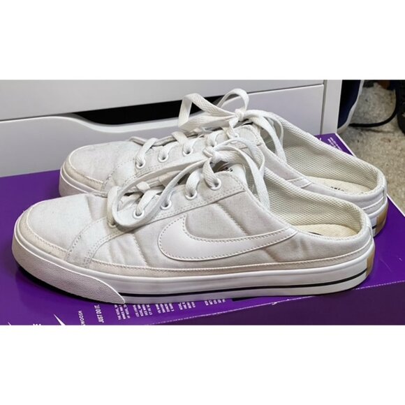 Nike Women's Court Legacy Mule White Size 8.5 Shoes EUC No Box DB3970-100 Loafer - Picture 1 of 7